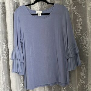 Periwinkle ruffle sleeve blouse